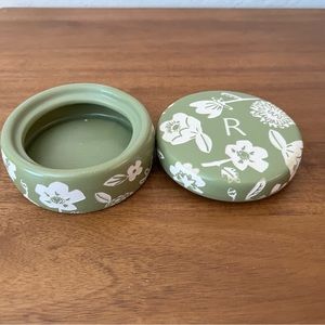 Anthropologie Trinket Dish with Monogram ‘R’ Cover